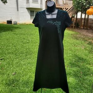 🎁Long green beaded velvet dress